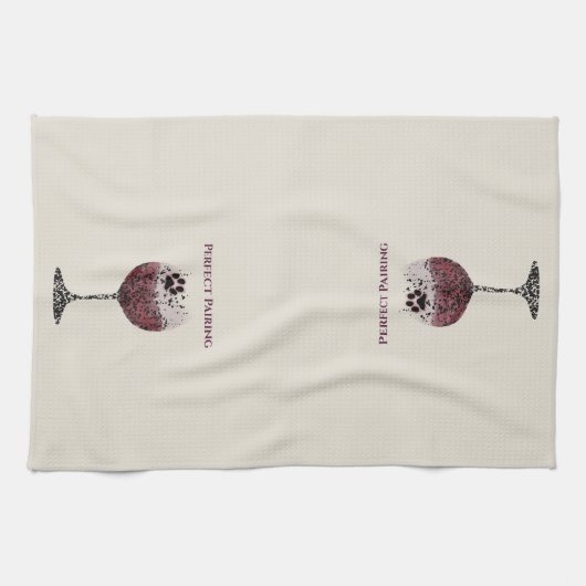 Wijnglas en Paws Perfecte Pairing Theedoek (Horizontaal)