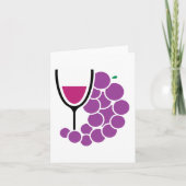 Wijnglas en wijndruiven kaart (Voorkant)