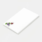 Wijnglas en wijndruiven post-it® notes (Schuin)