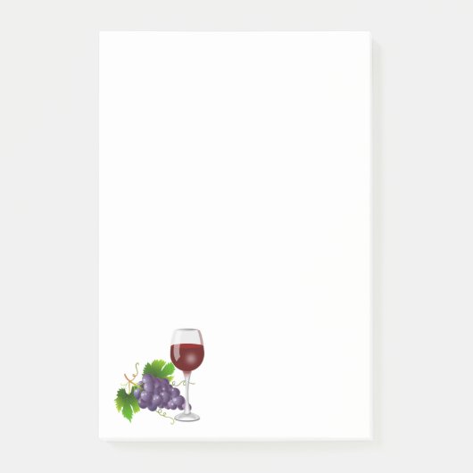 Wijnglas en wijndruiven post-it® notes (Voorkant)