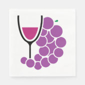 Wijnglas en wijndruiven servet (Voorkant)