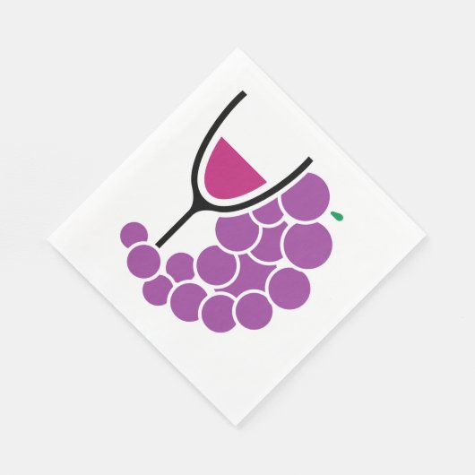 Wijnglas en wijndruiven servet (Hoek)