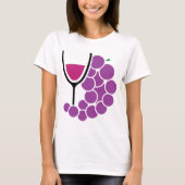 Wijnglas en wijndruiven t-shirt (Voorkant)