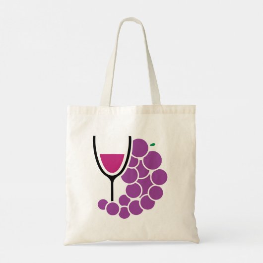 Wijnglas en wijndruiven tote bag (Achterkant)