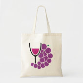 Wijnglas en wijndruiven tote bag (Voorkant)