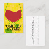 Wijnglas en wijngaarden Logo Visitekaartje (Voorkant / Achterkant)