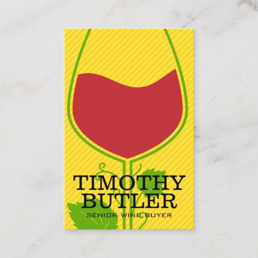 Wijnglas en wijngaarden Logo Visitekaartje (Voorkant)