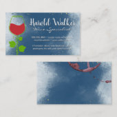 Wijnglas en wijngaarden visitekaartje (Voorkant / Achterkant)