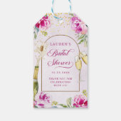 Wijnglas Floral Vrijgezellenfeest Cadeaulabel (Achterkant)