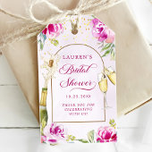 Wijnglas Floral Vrijgezellenfeest Cadeaulabel