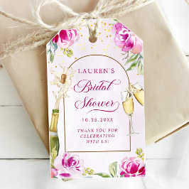 Wijnglas Floral Vrijgezellenfeest Cadeaulabel