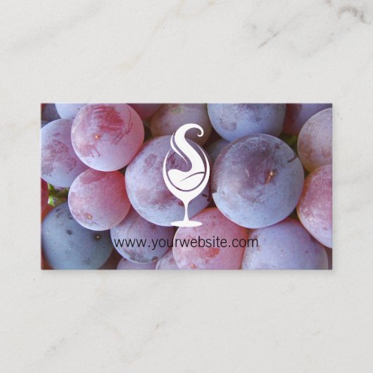 Wijnglas giet Logo | Druiven Afsprakenkaartje (Voorkant)