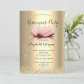 Wijnglas Glitter Bokeh Lotus Retirement Kaart (Staand voorkant)