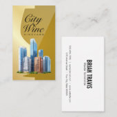 Wijnglas | Goud | Commerciële gebouwen Visitekaartje (Voorkant / Achterkant)