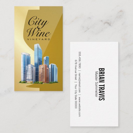 Wijnglas | Goud | Commerciële gebouwen Visitekaartje (Voorkant / Achterkant)