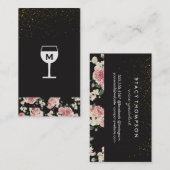 Wijnglas Goud Gespikkeld  flessenpatroon Visitekaartje (Voorkant / Achterkant)