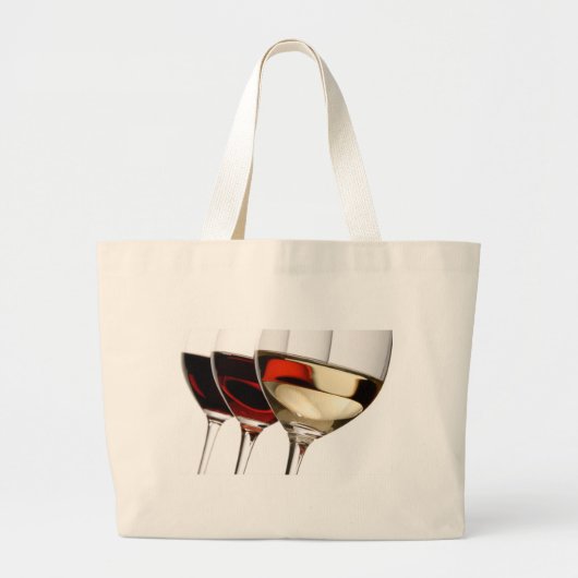 Wijnglas Grote Tote Bag (Voorkant)