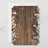 Wijnglas, houtextuur, kerstfeest kaart (Achterkant)