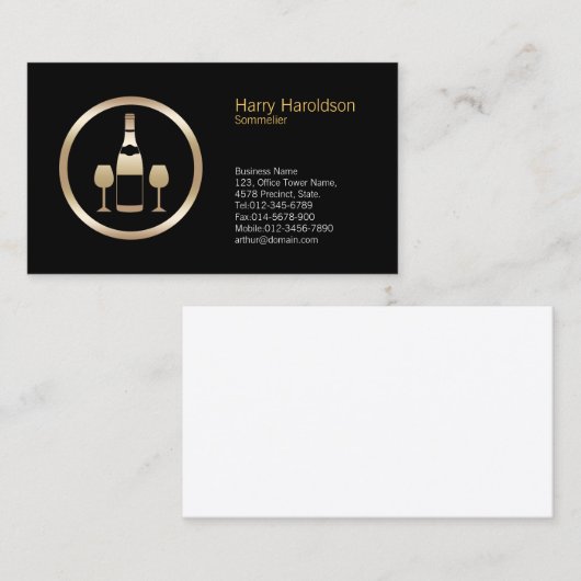Wijnglas Icon Sommelier Visitekaartje (Voorkant / Achterkant)