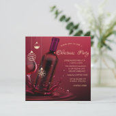 Wijnglas, kerst met bottelaar kaart (Staand voorkant)