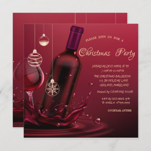 Wijnglas, kerst met bottelaar kaart