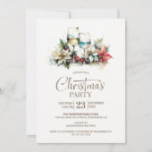 Wijnglas kerstfeest kaart (Voorkant)