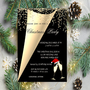 Wijnglas, Kerstfeest Santa Hat Company Kaart