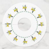 Wijnglas Label - Daffodils en Calendula (Voorkant)