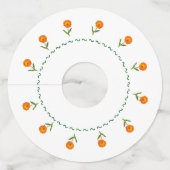 Wijnglas Label - Daffodils en Calendula (Achterkant)
