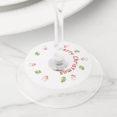 Wijnglas Label - Santa en Holly (Dichtbij)