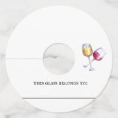 Wijnglas Labels Identifier Marker Papier Aanpassen (Voorkant)