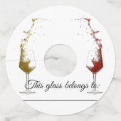 Wijnglas Labels Identifier Marker Papier Aanpassen (Voorkant)