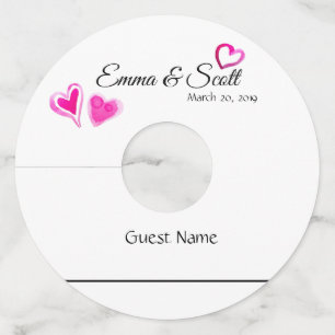 Wijnglas Labels Identifier Marker Papier Trouwen