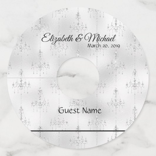 Wijnglas Labels Identifier Wedding Chandelier (Achterkant)