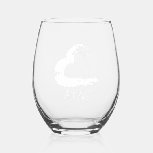 Wijnglas Maan Hart Zonder Voet (Voorkant)