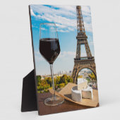 Wijnglas met brieskaas op Eiffeltoren Fotoplaat (Zijkant)