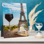 Wijnglas met brieskaas op Eiffeltoren Fotoplaat (Zijkant)
