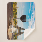 Wijnglas met brieskaas op Eiffeltoren Sherpa Deken (Voorkant)