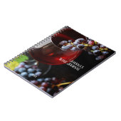 Wijnglas met druiven/gepersonaliseerd wijnjournaal notitieboek (Linkerzijde)