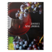 Wijnglas met druiven/gepersonaliseerd wijnjournaal notitieboek (Voorkant)