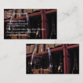 Wijnglas met flessen op de achtergrond visitekaartje (Voorkant / Achterkant)