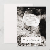 Wijnglas met ijswater uitnodiging (Voorkant / Achterkant)