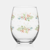 Wijnglas met pastelbloemen wijnglas zonder voet (Rechts)
