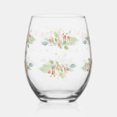 Wijnglas met pastelbloemen wijnglas zonder voet (Links)