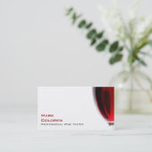 Wijnglas met rode wijn visitekaartje (Staand voorkant)