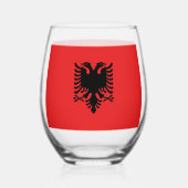 Wijnglas met vlag van Albanië Zonder Voet (Voorkant)