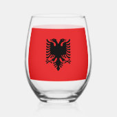 Wijnglas met vlag van Albanië Zonder Voet (Achterkant)