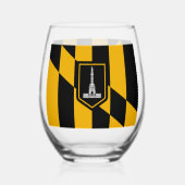 Wijnglas met vlag van Baltimore, VS Zonder Voet (Voorkant)
