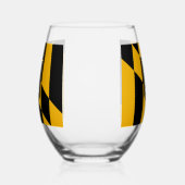 Wijnglas met vlag van Baltimore, VS Zonder Voet (Links)