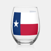 Wijnglas met vlag van Texas, VS Zonder Voet (Achterkant)